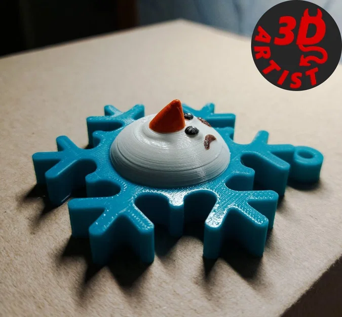 Mô hình 3D bông tuyết mặt người tuyết trang trí Giáng sinh siêu cute - Image 2