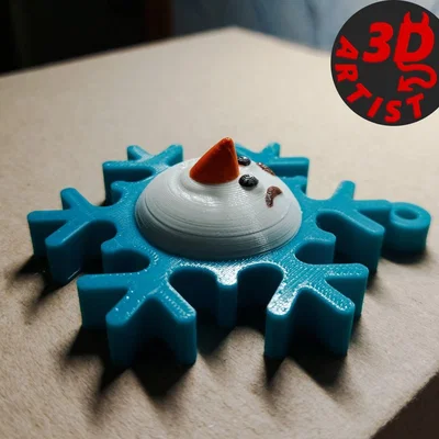 Mô hình 3D bông tuyết mặt người tuyết trang trí Giáng sinh siêu cute
