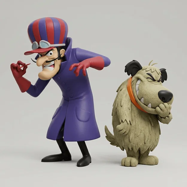 Mô hình 3D Dick Dastardly và Muttley từ phim Wacky Races - Image 1