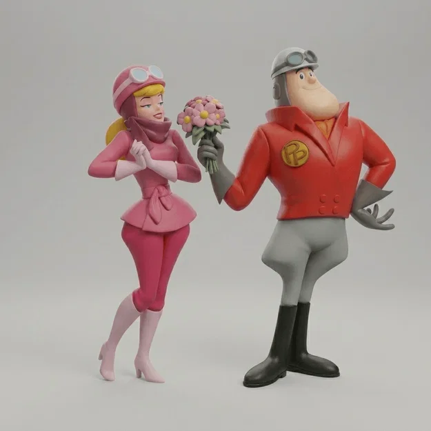 Mô hình 3D nhân vật Penelope Pitstop & Peter Perfect từ Wacky Races - Image 1