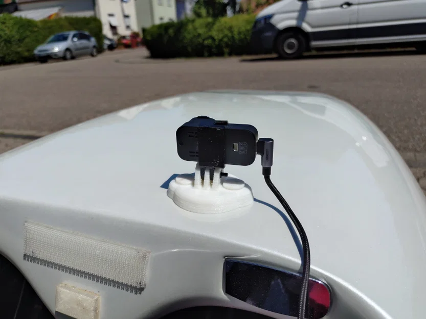 Ngàm gắn nam châm cho RunCam Thumb2 / ActionCam trên nắp capo Velomobile (FreeCAD) - Image 2