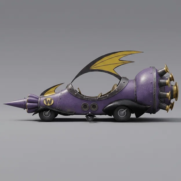 Mô hình 3D xe đua Mean Machine từ Wacky Races - Dick Dastardly - Image 1