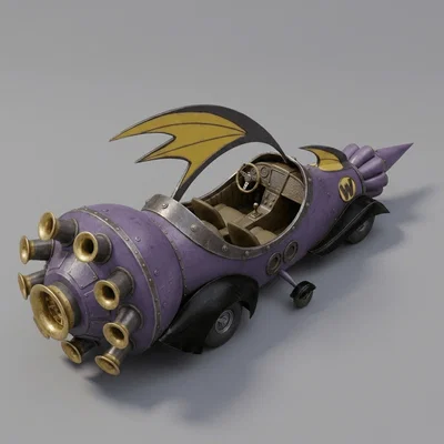 Mô hình 3D xe đua Mean Machine từ Wacky Races - Dick Dastardly