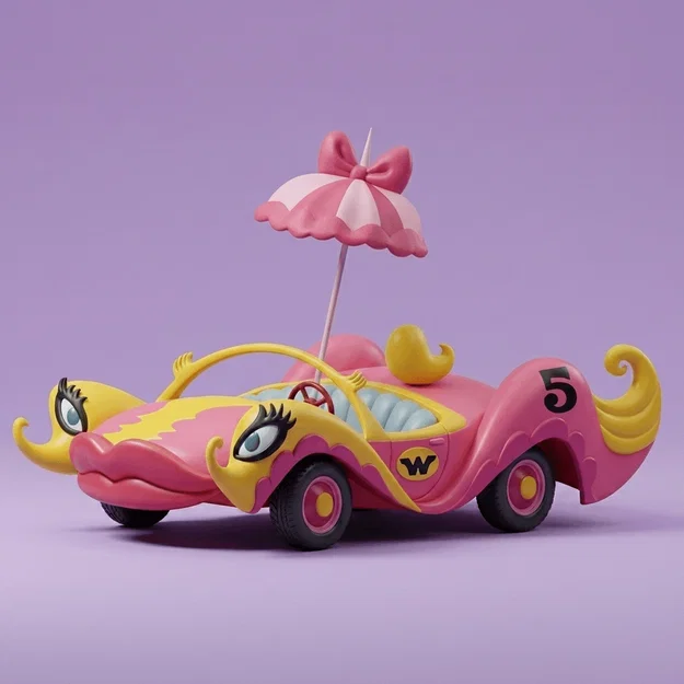 Mô hình xe đua 3D Compact Pussycat của Penelope Pitstop - Image 1