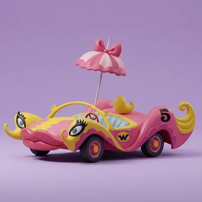 Mô hình xe đua 3D Compact Pussycat của Penelope Pitstop
