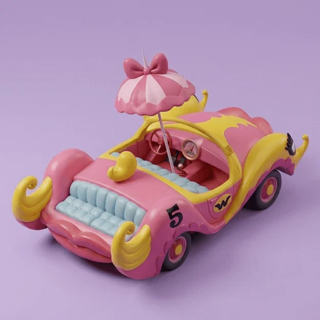 Mô hình xe đua 3D Compact Pussycat của Penelope Pitstop - Image 2