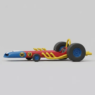 Mô hình 3D xe đua Turbo Terrific của Peter Perfect (Wacky Races)