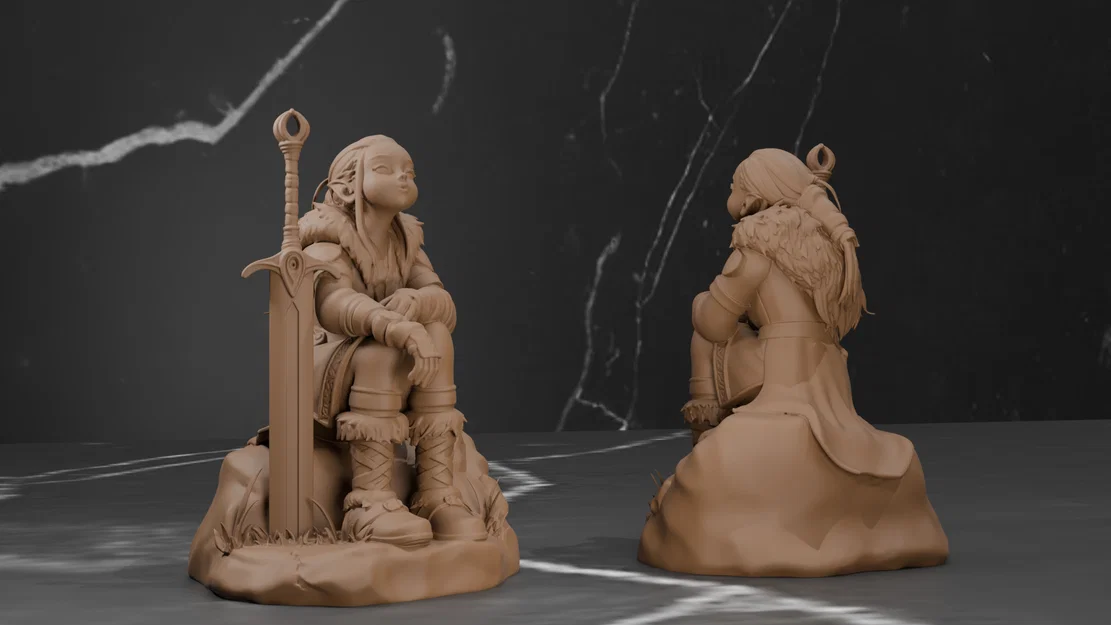 Mô hình 3D Nữ chiến binh Elf (Elf Shield Maiden Warrior) đầy ấn tượng - Image 1