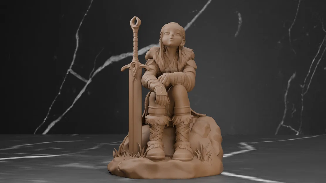Mô hình 3D Nữ chiến binh Elf (Elf Shield Maiden Warrior) đầy ấn tượng - Image 2