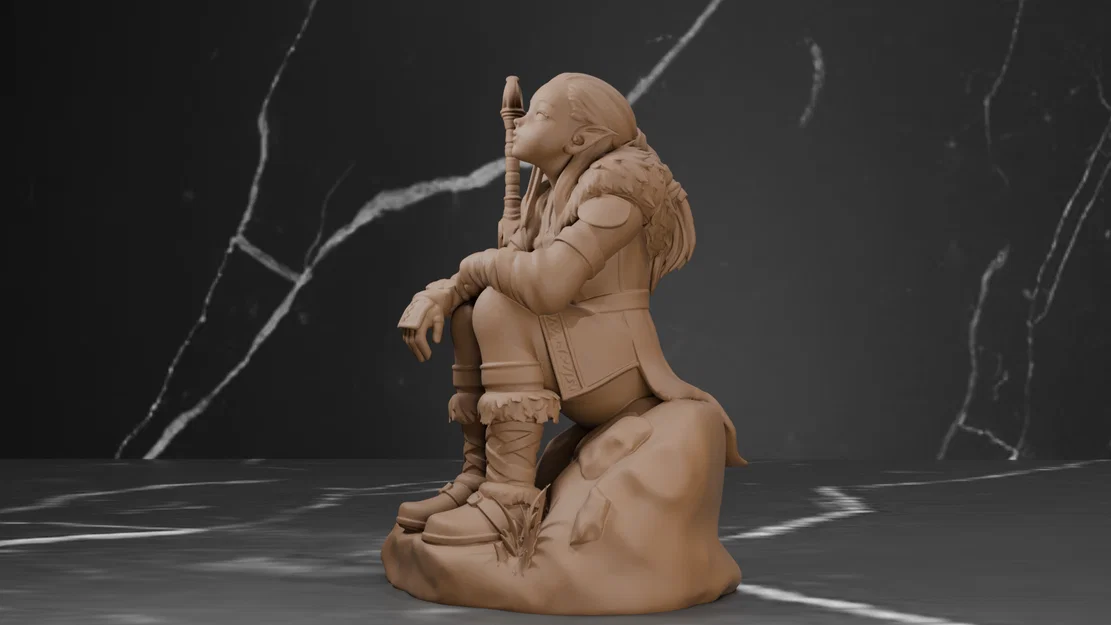 Mô hình 3D Nữ chiến binh Elf (Elf Shield Maiden Warrior) đầy ấn tượng - Image 3