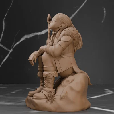 Mô hình 3D Nữ chiến binh Elf (Elf Shield Maiden Warrior) đầy ấn tượng