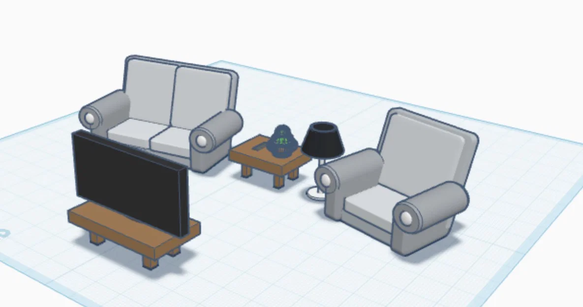 Mô hình phòng khách Sala - Thiết kế 3D nội thất tối giản tinh tế - Image 1
