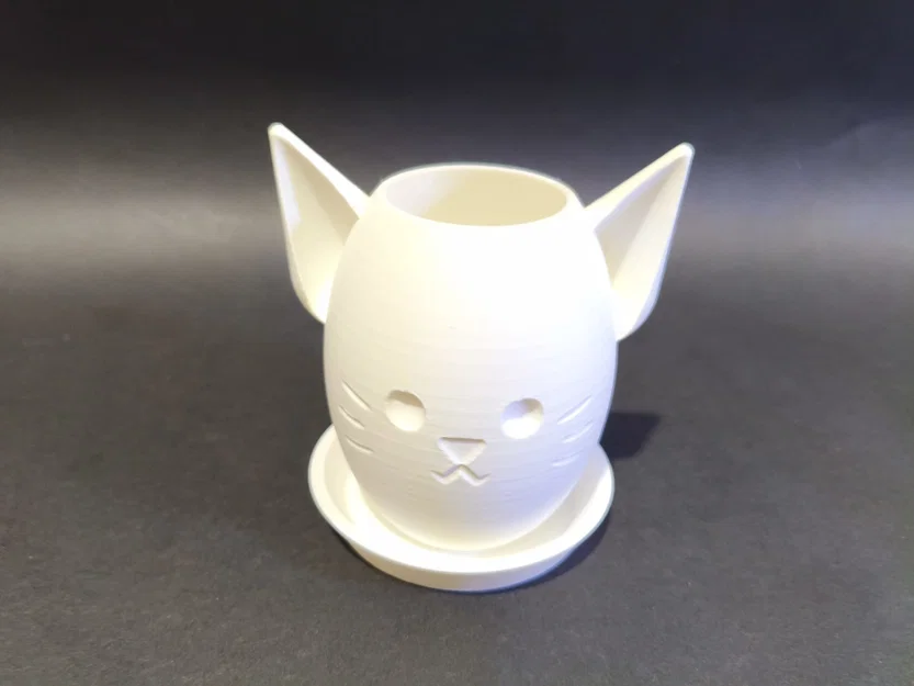 Chậu Cây Hình Mèo Đáng Yêu In 3D Kèm Đĩa Lót - Image 5