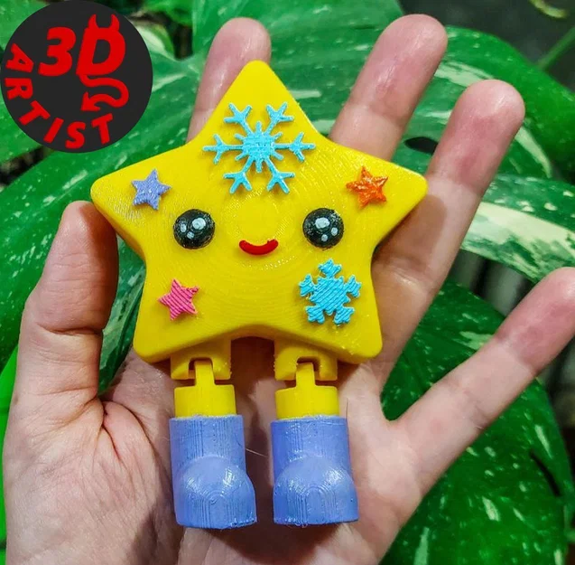 Mô hình 3D ngôi sao trang trí Giáng sinh có khớp cử động linh hoạt - Image 1
