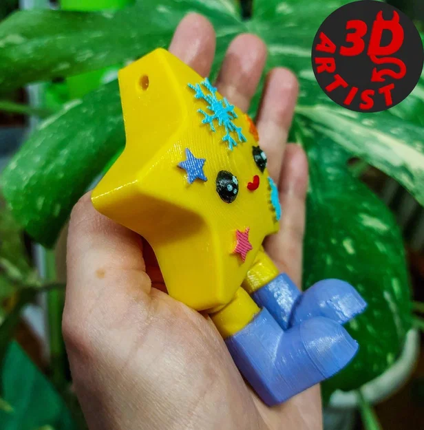 Mô hình 3D ngôi sao trang trí Giáng sinh có khớp cử động linh hoạt - Image 2
