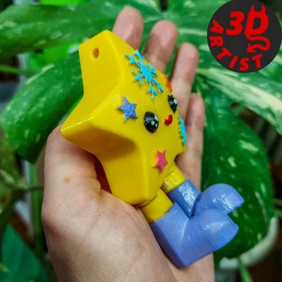 Mô hình 3D ngôi sao trang trí Giáng sinh có khớp cử động linh hoạt
