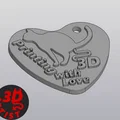 Móc khóa hình trái tim chủ đề mèo và in 3D (Valentine Keychain) - Thumbnail 2