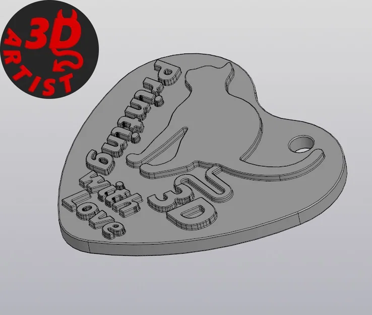 Móc khóa hình trái tim chủ đề mèo và in 3D (Valentine Keychain) - Image 3