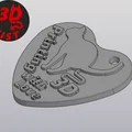 Móc khóa hình trái tim chủ đề mèo và in 3D (Valentine Keychain) - Thumbnail 3