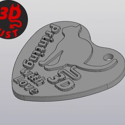 Móc khóa hình trái tim chủ đề mèo và in 3D (Valentine Keychain)