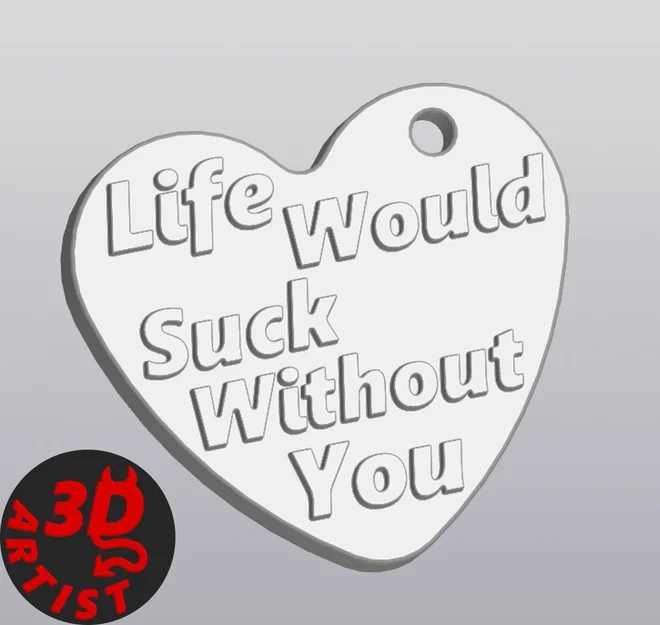 Móc khóa trái tim in 3D Valentine ý nghĩa - Image 1