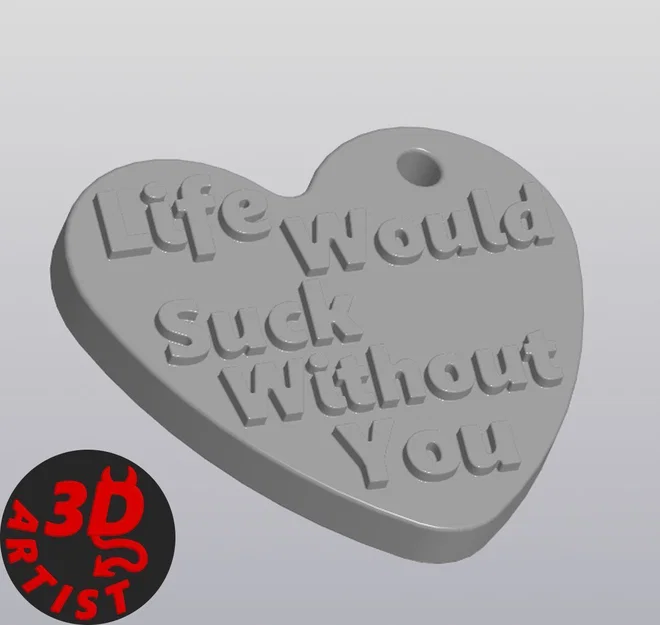 Móc khóa trái tim in 3D Valentine ý nghĩa - Image 2
