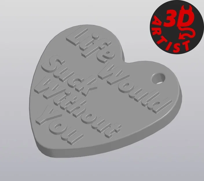 Móc khóa trái tim in 3D Valentine ý nghĩa - Image 3
