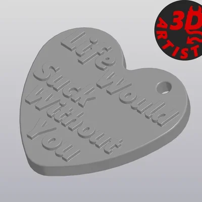 Móc khóa trái tim in 3D Valentine ý nghĩa