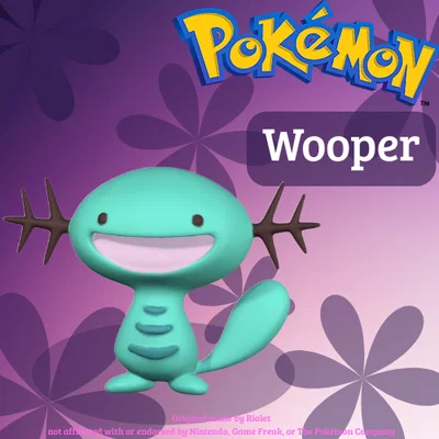 Mô hình 3D Wooper Pokémon