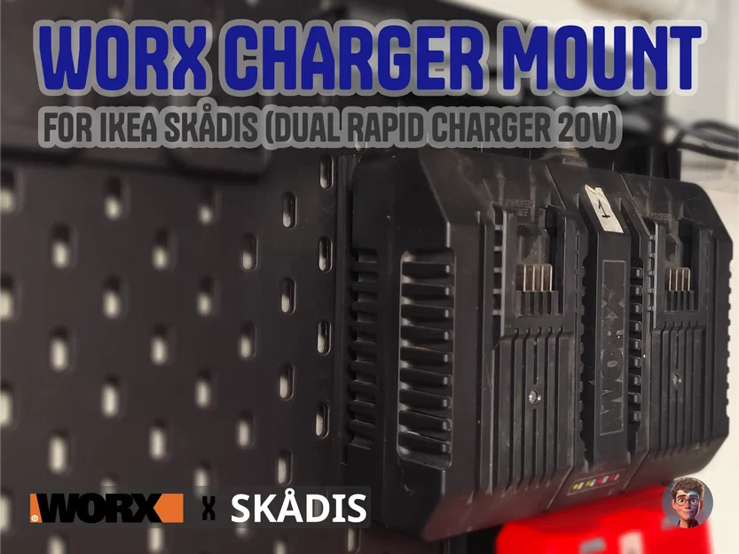Giá Treo Bảng Skadis Cho Bộ Sạc Nhanh Kép Worx 20V - Image 1