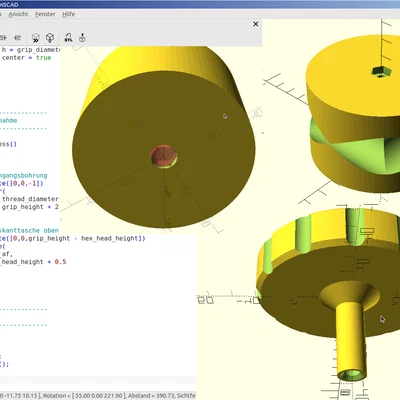 AI - OpenSCAD - Mẫu núm vặn đánh giá hiệu năng