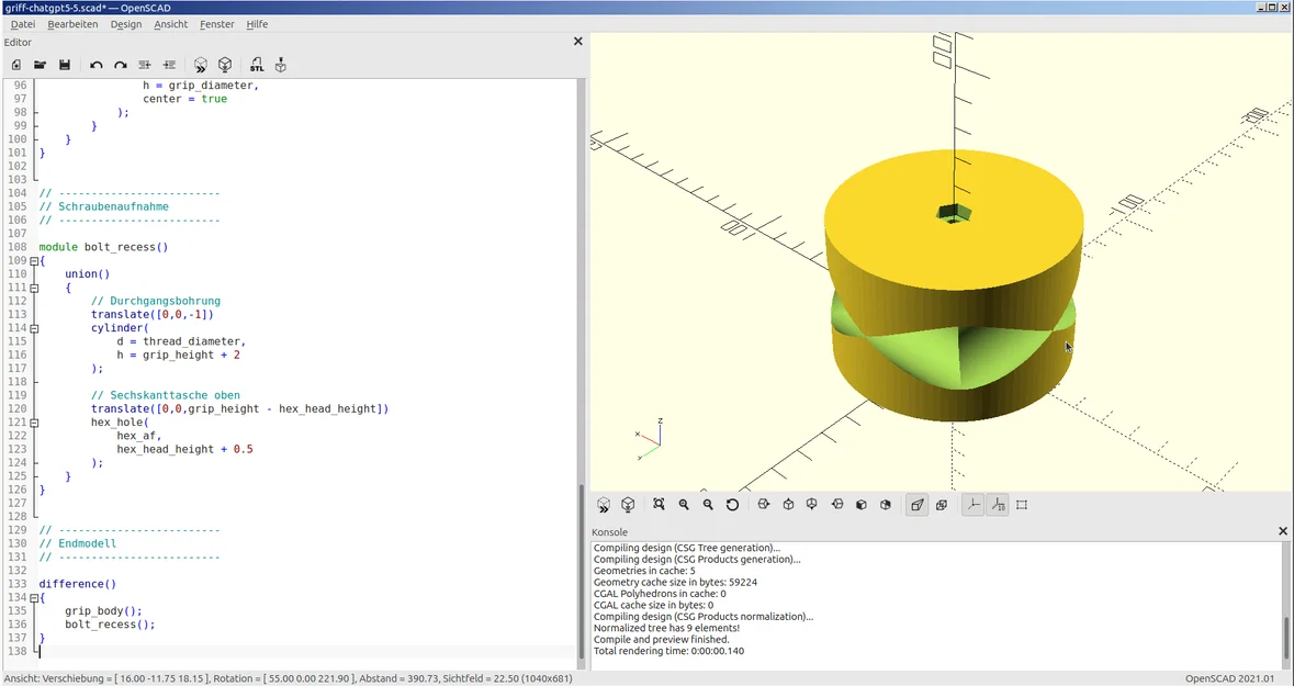 AI - OpenSCAD - Mẫu núm vặn đánh giá hiệu năng - Image 2