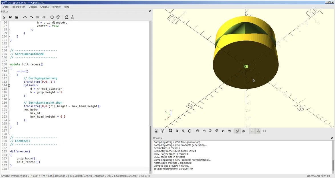 AI - OpenSCAD - Mẫu núm vặn đánh giá hiệu năng - Image 3