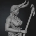 Mô hình 3D Nữ chiến binh Minotaur cầm rìu hai lưỡi ấn tượng - Thumbnail 2