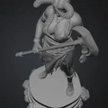 Mô hình 3D Nữ chiến binh Minotaur cầm rìu hai lưỡi ấn tượng - Thumbnail 3