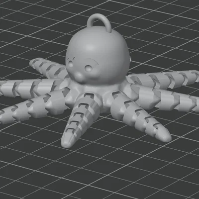 Móc Khóa Bạch Tuộc Linh Hoạt (Flexi Octopus Keychain) In 3D Độc Đáo