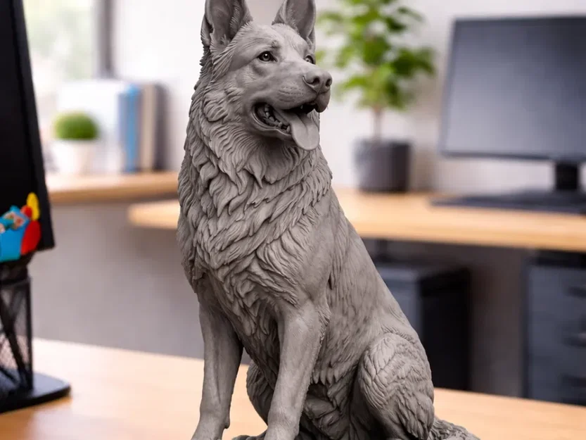Tượng Chó Berger (German Shepherd) – Mô hình điêu khắc chân thực - Image 1