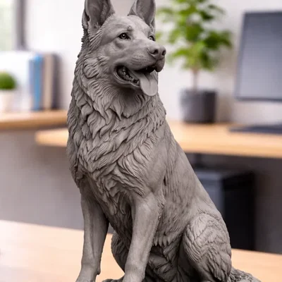 Tượng Chó Berger (German Shepherd) – Mô hình điêu khắc chân thực
