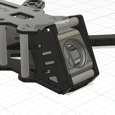 Ngàm gắn lens DJI O4 cho khung Jeno 5 inch - Thiết kế không ốc vít