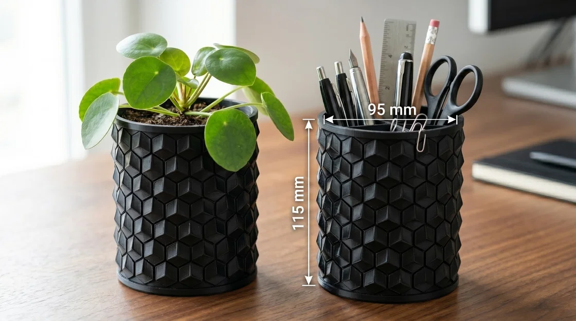 Hộp Đựng Đồ Để Bàn / Chậu Cây Họa Tiết Hình Học Hiện Đại - Image 1