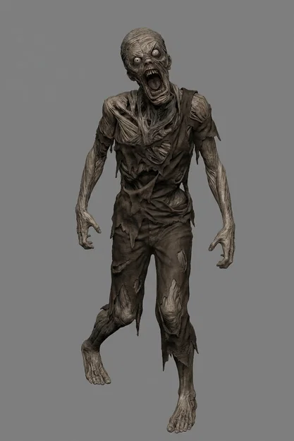 Mô hình 3D Xác Sống Gào Thét (Screaming Zombie) kinh dị cho người sưu tầm - Image 1