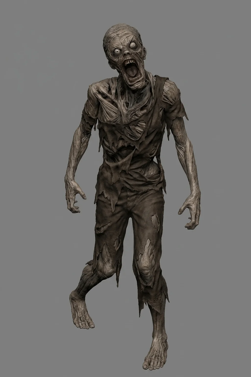 Mô hình 3D Xác Sống Gào Thét (Screaming Zombie) kinh dị cho… 1