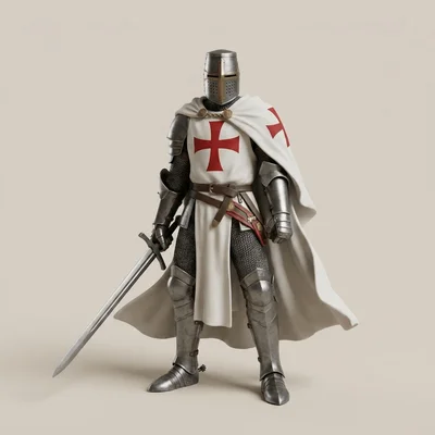 Mô hình 3D Hiệp sĩ dòng Đền (Knight's Templar) cực chi tiết
