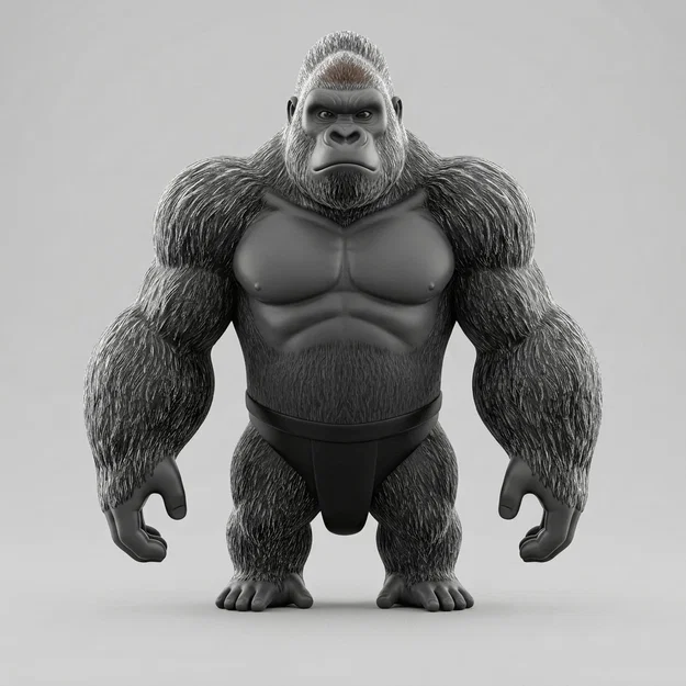 Mô hình 3D khỉ đột Gong (Gong the Gorilla) - Đồ chơi trang trí cực chất - Image 1