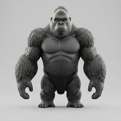Mô hình 3D khỉ đột Gong (Gong the Gorilla) - Đồ chơi trang trí cực chất