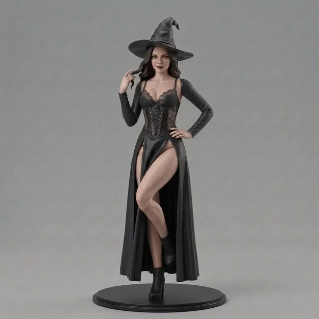 Mô hình 3D nàng phù thủy quyến rũ (Pinup Art-Sexy Witch) tuyệt đẹp - Image 1