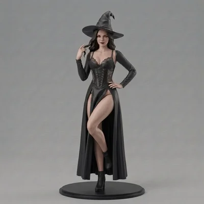 Mô hình 3D nàng phù thủy quyến rũ (Pinup Art-Sexy Witch) tuyệt đẹp