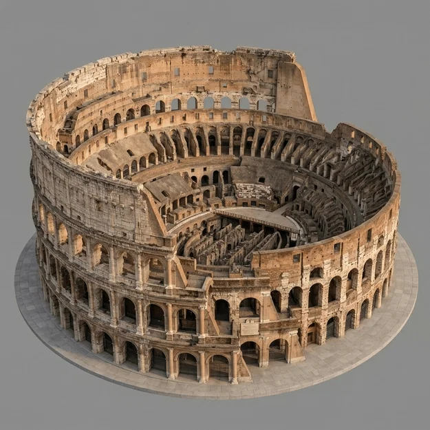 Mô hình 3D Đấu trường La Mã (The Colosseum) kiến trúc cổ đại tinh xảo - Image 1