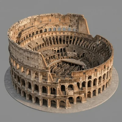 Mô hình 3D Đấu trường La Mã (The Colosseum) kiến trúc cổ đại tinh xảo