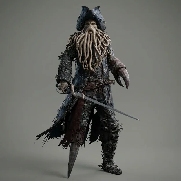 Mô hình 3D Davy Jones - Pirates of the Caribbean ấn tượng - Image 1